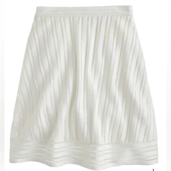J. Crew Women’s Striped Eyelet Skirt Size 2 in White / Style C6005 - Picture 1 of 7